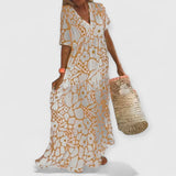 Christine | Sommerkleid Premium Blumenmuster – Gelb