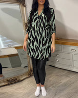 Eleanor - Damenbluse mit Muster – Grün
