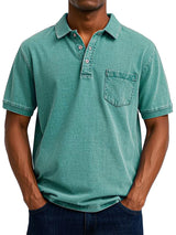 KONRAD | LÄSSIGES VINTAGE-POLO – Grün