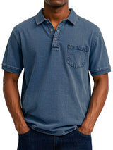 KONRAD | LÄSSIGES VINTAGE-POLO – Marineblau
