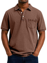 KONRAD | LÄSSIGES VINTAGE-POLO – Braun