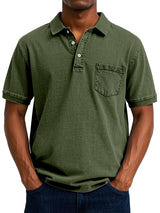 KONRAD | LÄSSIGES VINTAGE-POLO – Olivgrün