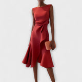 Jolene – Elegantes Midi Kleid – Rot