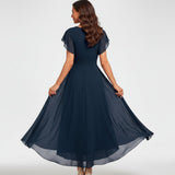 Quenara - Elegantes Abendkleid in A-Linie – Marineblau