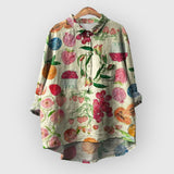 LAURA | Blumenbluse handgemacht – Grün