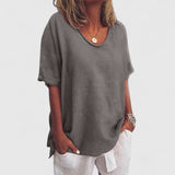 Lena | V-Ausschnitt-Shirt – Dunkelgrau