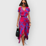 Malou | Bequemes Sommerkleid – Rot Blau