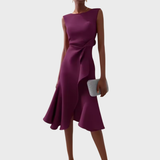 Olga | Asymmetrisch Ärmellos Midikleid – Lila