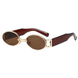 Damen Elegante Zeitlose Ovale Sonnenbrille – Braun