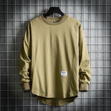 Leon | Herren Oversized Longsleeve Rundhals Langarm Basic – Khaki