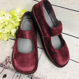 Elisa - Mary Jane Schuhe aus Wildleder – Rot