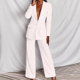 Alessandra - Elegantes Business-Set [Blazer+Hose – Weiß