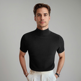 Edward | Rundhals Taillierter Schnitt T-Shirt – Schwarz