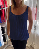 Corina - Softtouch-Tanktop mit U-Ausschnitt – Marineblau