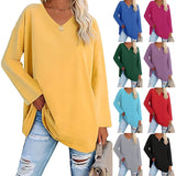 Alicia™ - Lässiger V-Ausschnitt Pullover – Gelb (Fast ausverkauft)