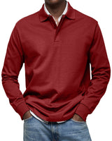Felix | Luxus Langarm-Poloshirt – Rot