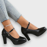 Elvira – Elegante High Heels mit Blockabsatz – Schwarz