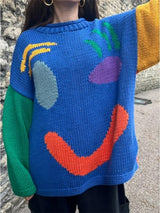 Fröhlicher Sonntag Wohlfühl-Strickpullover – Blu