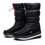 Winterschuhe Damen | Mittelhoch mit Vorderem Reißverschluss – Schwarz