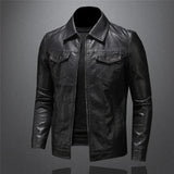 Stylische herrenjacke aus leder – Schwarz