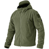 Herren Outdoor Fleecejacke | Kapuze Reißverschluss Langarm – Grun