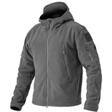 Herren Outdoor Fleecejacke | Kapuze Reißverschluss Langarm – Grau