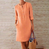 Tina - Stilvolles Damen Freizeit Kleid – Orange