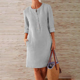 Tina - Stilvolles Damen Freizeit Kleid – Grau