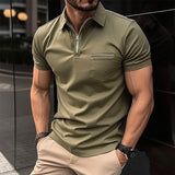 Johannes Polo mit Reißverschluss – Khaki