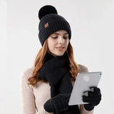 Trendy Damen Winter Beanie Set - Lara – Schwarz