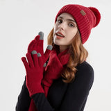 Trendy Damen Winter Beanie Set - Lara – Bordeaux
