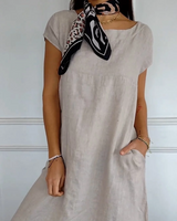 Viola | Lassiges Baumwollkleid – Apricot