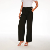 Damen-Hose mit Hoher Taille | weite Beinführung – Schwarz