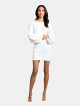 Zivora | Glitzerndes, Figurbetontes Midi-Abendkleid – Weiß