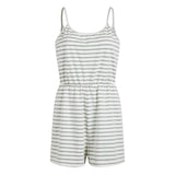 Damen stylischer Jumpsuit mit verstellbaren Trägern und Gummizug in der Taille Drune – Grau