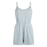Damen stylischer Jumpsuit mit verstellbaren Trägern und Gummizug in der Taille Drune – Hellblau