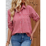 Lässiges Button-Down-Hemd für Damen | Rot – Rot
