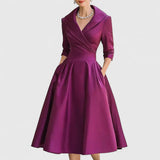 Liudmila – Formelles Midi Kleid – Violett