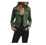 Damen nan taillierte Bikerjacke aus Veloursimitat mit asymmetrischem Reißverschluss und Reißverschlussärmeln Drune – Grün