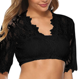 Damen Elegante Oktoberfest Dirndl Bluse – Schwarz