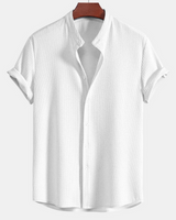 Herren Stilvolles Polo Shirt | Eleganter Stehkragen – Weiß
