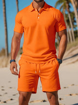 Kelvin - Lässiges Zweiteiliges Sportset – Orange