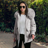 Maela - warmer outdoor-jacke für damen – Grau