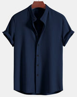 Herren Stilvolles Polo Shirt | Eleganter Stehkragen – Marineblau