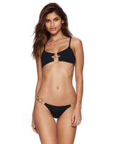 Damen Cut-Out Bikini mit glamourösen Ringakzenten Drune – Schwarz