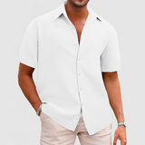 Herren Klassisches Button-up Hemd | Sommerlich – Weiß