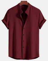Herren Stilvolles Polo Shirt | Eleganter Stehkragen – Rot