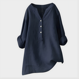 Fenella - Tunikabluse mit Knopfleiste – Marineblau