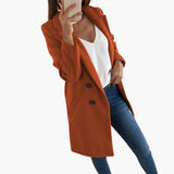 Mantel mit Knopfverschluss für Damen – Dunkelorange