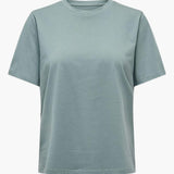 Damen T-Shirt mit Rundhals und kurzen Ärmeln aus Leichtstoff – Grün
